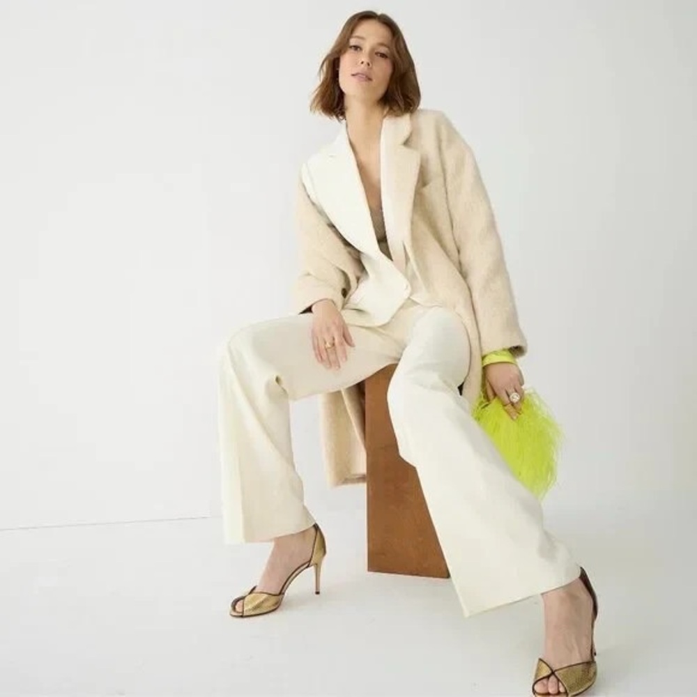 J. Crew Willa Italian Wool Tuxedo Jacket + Wide Leg Pantsuit NWT